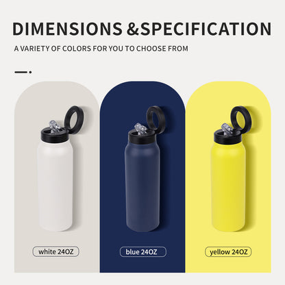 LinkHydra by Shezalo – Magnetic Phone Holder Bottle with Straw & 24-Hour Insulatio